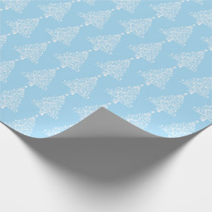 Regalo Azul  Papel de envolver de árbol de Navidad brill