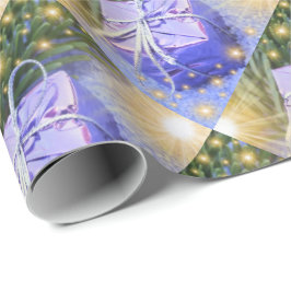 regalo azul, papel de envolvimiento brillante únic