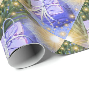 regalo azul, papel de envolvimiento brillante únic