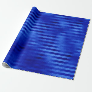 Regalo Azul Real Hanukkah con Franjas de Papel de Estaño