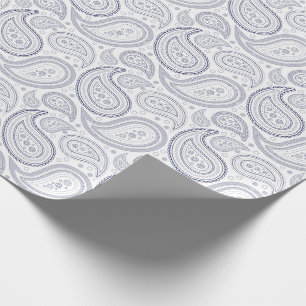 Regalo Azules marinos de Paisley en el papel de embalaje