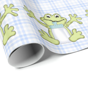 Regalo Baby Boy Frog personalizado papel de envoltura bri