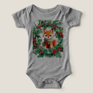 Regalo Baby Shower de Winter Red Fox Green Berries