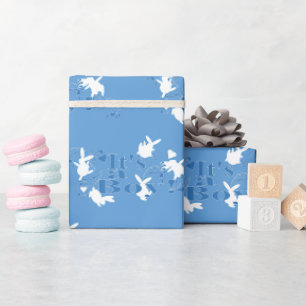 Regalo ¡Bailar conejitos es un chico! Papel de ajuste azu