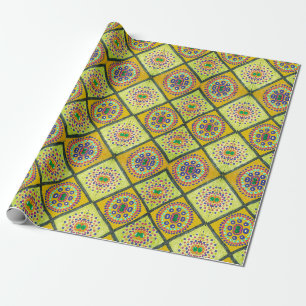 Regalo Baldosas verdes de Mandala - Papel de ajuste