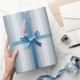 Regalo Bandas De Color Azul Y Gris Sobre Papel De Color D