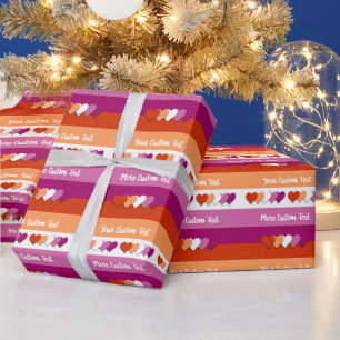 Regalo Bandera del orgullo lésbico con papel de envoltur