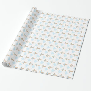 Regalo Baptismo Niño Niño Papel de envolvimiento azul