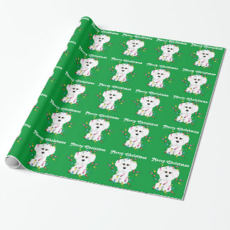 Regalo Bichon Frise enciende el papel de embalaje del