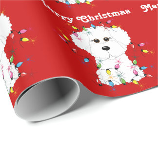 Regalo Bichon Frise enciende el papel de embalaje del