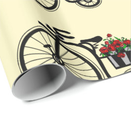 Regalo Bicicleta con papel de relleno de flores