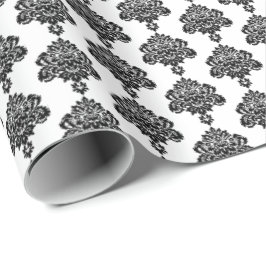 Regalo Blanca | Papel de envolvimiento de Damask negro
