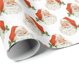 Regalo Blanca Papel de envolvimiento de Santa Vieja