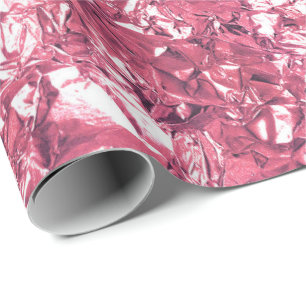 Regalo Blanco subió rosa del papel de aluminio arrugado