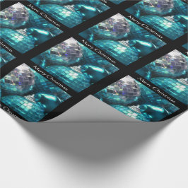 Regalo Blue Baubles Papel de envoltura navideña negro