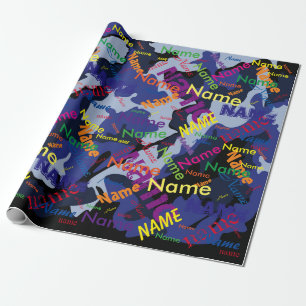 Regalo Blue Camo Añadir nombre Personalizado Papel de aj