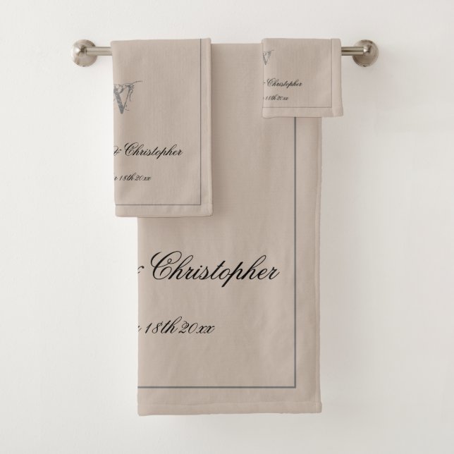 Regalo boda Monograma Rústico Moda de regalo recié (In situ)