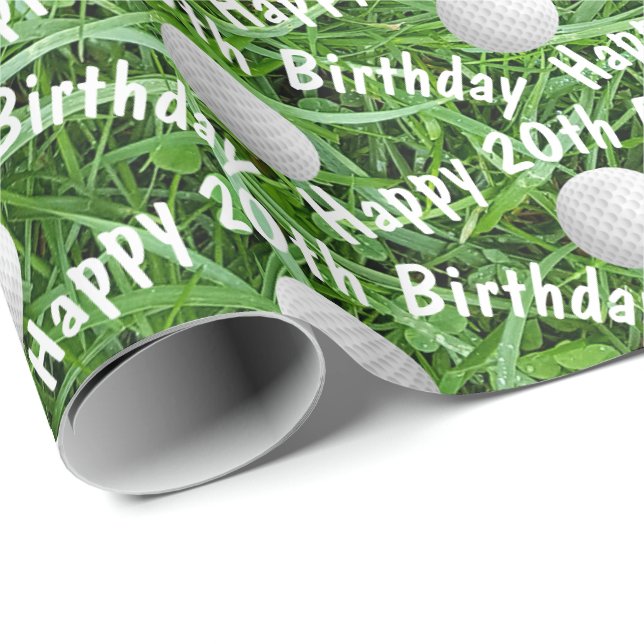 Regalo Bolas de golf de cumpleaños 20 sobre papel de rell (Esquina del rollo)
