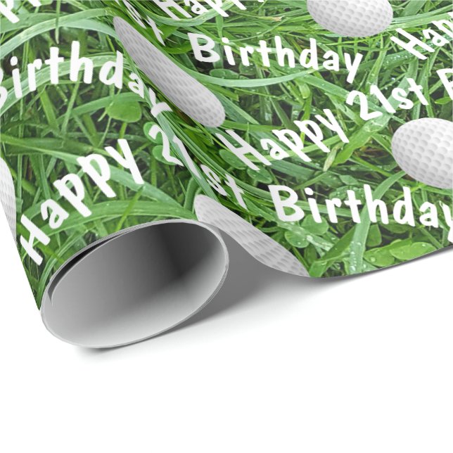 Regalo Bolas de golf de cumpleaños 21 sobre papel de rell (Esquina del rollo)