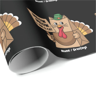 Regalo Bolsa de papel de pavo Maullido divertido gato de 