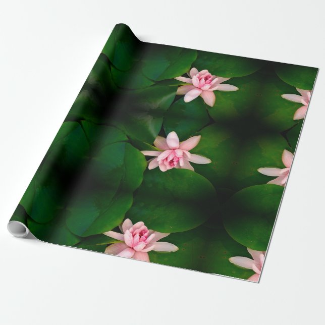 Regalo Bonito papel de envolvimiento de fotos de flores d (Desenrollado)