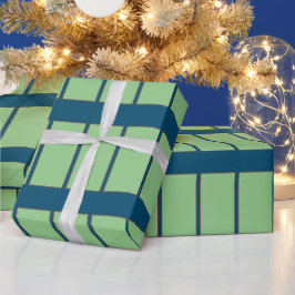 Regalo Bonito papel de envolvimiento de línea VERDE AZUL