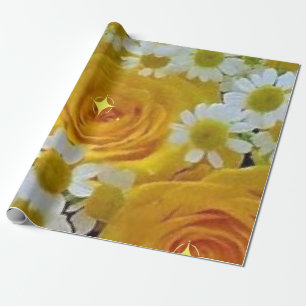 Regalo Bonito papel envuelto de rosas amarillas