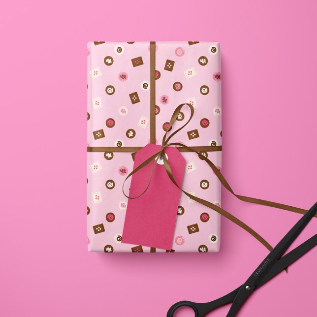 Regalo Bonos de chocolate moderno - Papel envuelto - rosa (Subido por el creador)