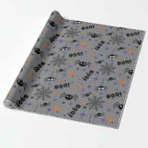 ¡Boo! Spider Cobweb Spooky papel de envolvimiento 