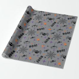 Regalo ¡Boo! Spider Cobweb Spooky papel de envolvimiento 