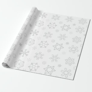 Regalo Brillos de nieve grises sobre papel envuelto de Na