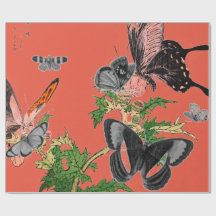 BUTTERLIES DE Papel Y ROJO JAPONÉS
