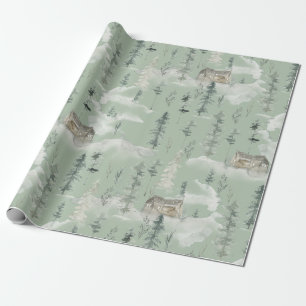 Regalo Cabina de montaña Woodland 2 de papel para envolv