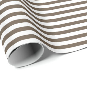 Regalo Café Brown  Papel de ajuste de franjas blancas