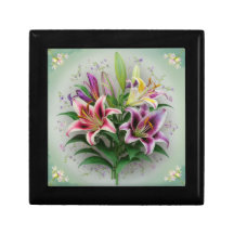 Caja de Keepsake de Lirio Luminoso Vintage