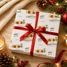 Regalo Cajas de regalos de Navidad Papel de envolver fest