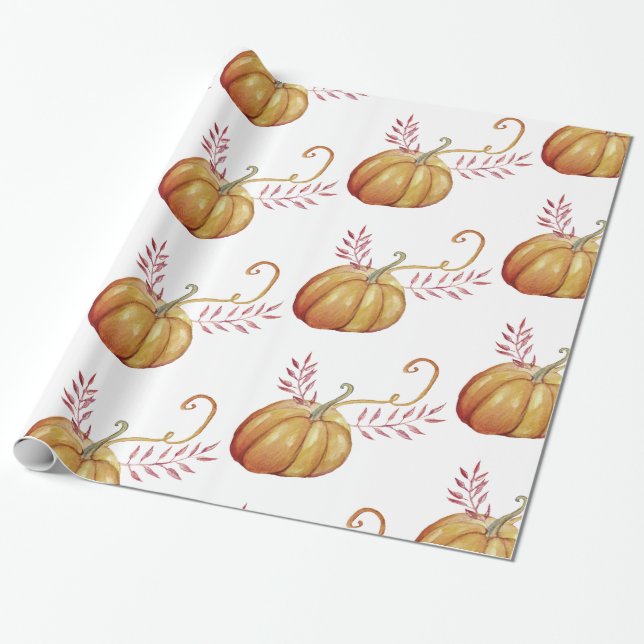 Regalo Calabazas, Linterna de otoño, papel de envolvimien (Desenrollado)