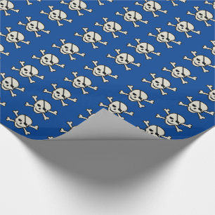 Regalo Calavera - Papel de ajuste brillante azul, 30" x 1