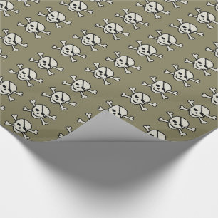 Regalo Calavera - Papel de envolvimiento brillante gris,
