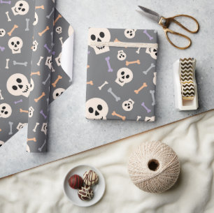 Regalo Calaveras de Halloween y papel de envolvimiento si