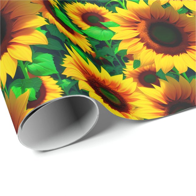 Regalo Campo de girasol - papel envolvente (Esquina del rollo)