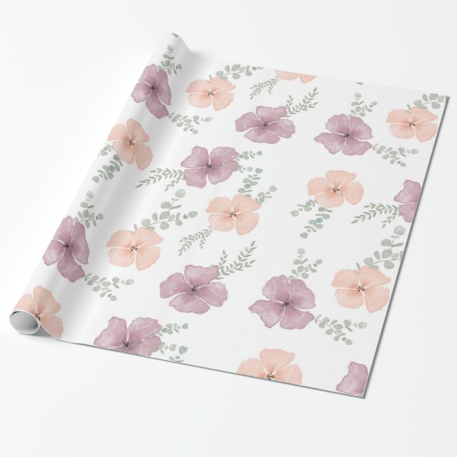 Regalo campo de primavera, flores tiernas Papel de envolv (Desenrollado)