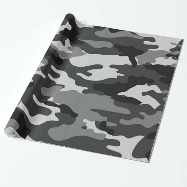 Regalo Camuflaje gris| Papel de envolver (Desenrollado)
