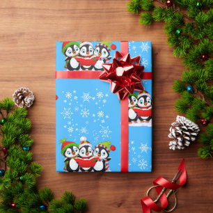 Regalo Canto de los pingüinos Navidades envolviendo papel