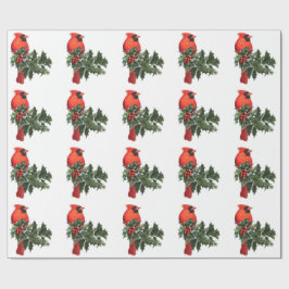 Regalo Cardenal sobre papel de ajuste Holly 2