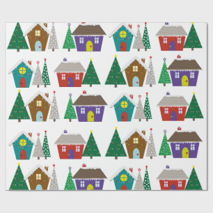 Regalo Casas nevosas lindas - papel de embalaje del