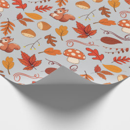 Regalo Castañas, Ardilla, Papel De Envoltura De Otoño Sin
