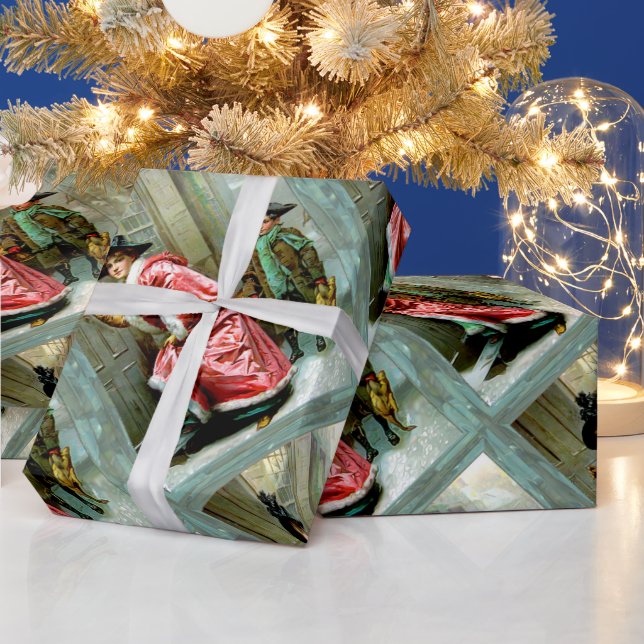 Regalo Cena de navidades 3 Papel envuelto victoriano (Vacaciones)