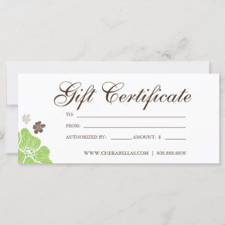 Regalo Certificados Salón Salón Flor Tropical verd