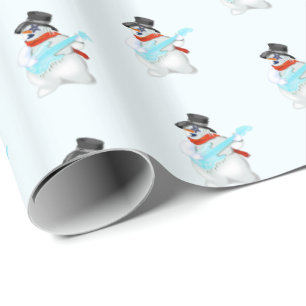 Regalo Cgristmas Guitarista de Snowman envuelto papel